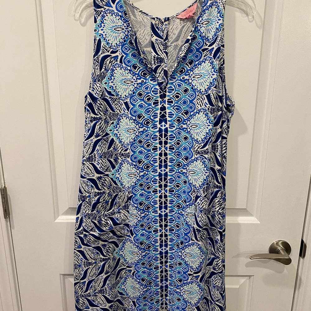 Lilly Pulitzer Blue and White Midi Dress